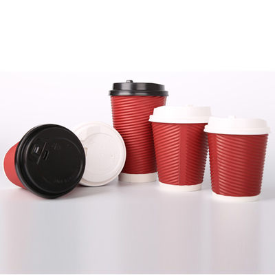 El café de la ondulación 16oz imprimió las tazas para llevar de papel de Kraft de la disposición con las tapas