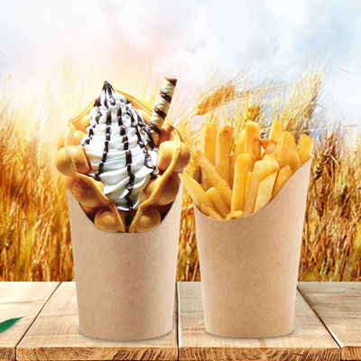 12oz, taza de papel de la cucharada de 16oz Kraft para la patata francesa Chips Popcorn de los fuegos