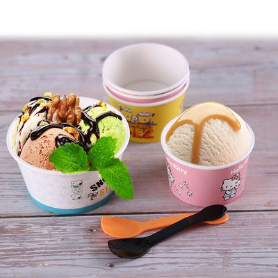 Tazas resistentes del helado del papel de helado de la cubierta de Transparant del escape robusto disponibles