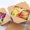 Caja de papel doblada respetuosa del medio ambiente de la comida de Kraft para los alimentos de preparación rápida, ensalada, fruta