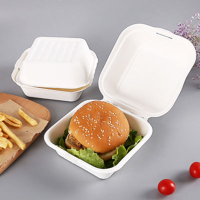 Envases de comida abonablees del bagazo de la hamburguesa 1200ML