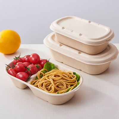 Dos el compartimiento reciclado 850ml para llevar reduce los envases de comida a pulpa BPA libres