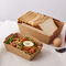 Caja del acondicionamiento de los alimentos del papel de Kraft con la tapa clara del ANIMAL DOMÉSTICO para la ensalada, panadería