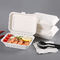 caja blanca para llevar Sugar Cane Fiber de la comida del almuerzo de la cubierta 600ml