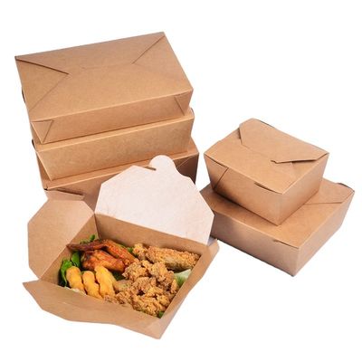 El PLA cubrió la comida campestre Bento Lunch Boxes Flexo Printing de 337gsm Kraft